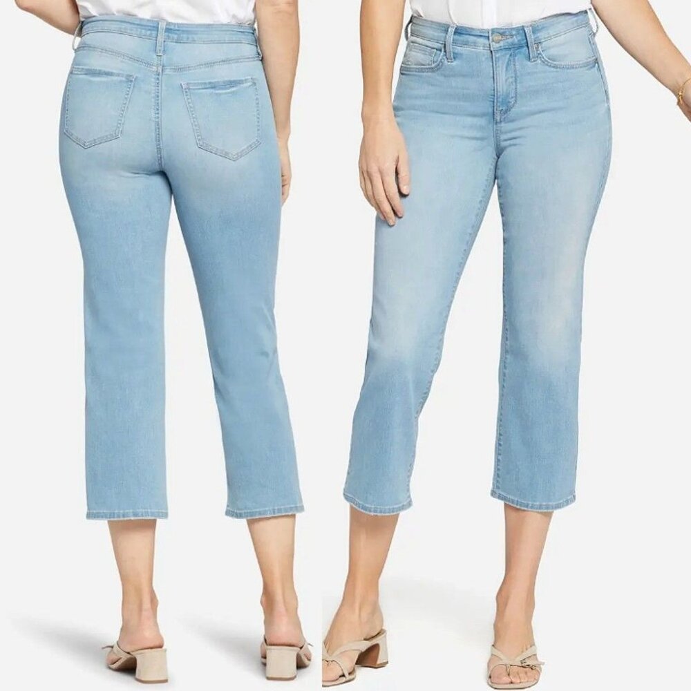 NYDJ Women's Brightside Lift Tuck Technology Crop‎ Straight Leg Jeans Size 00/XS
